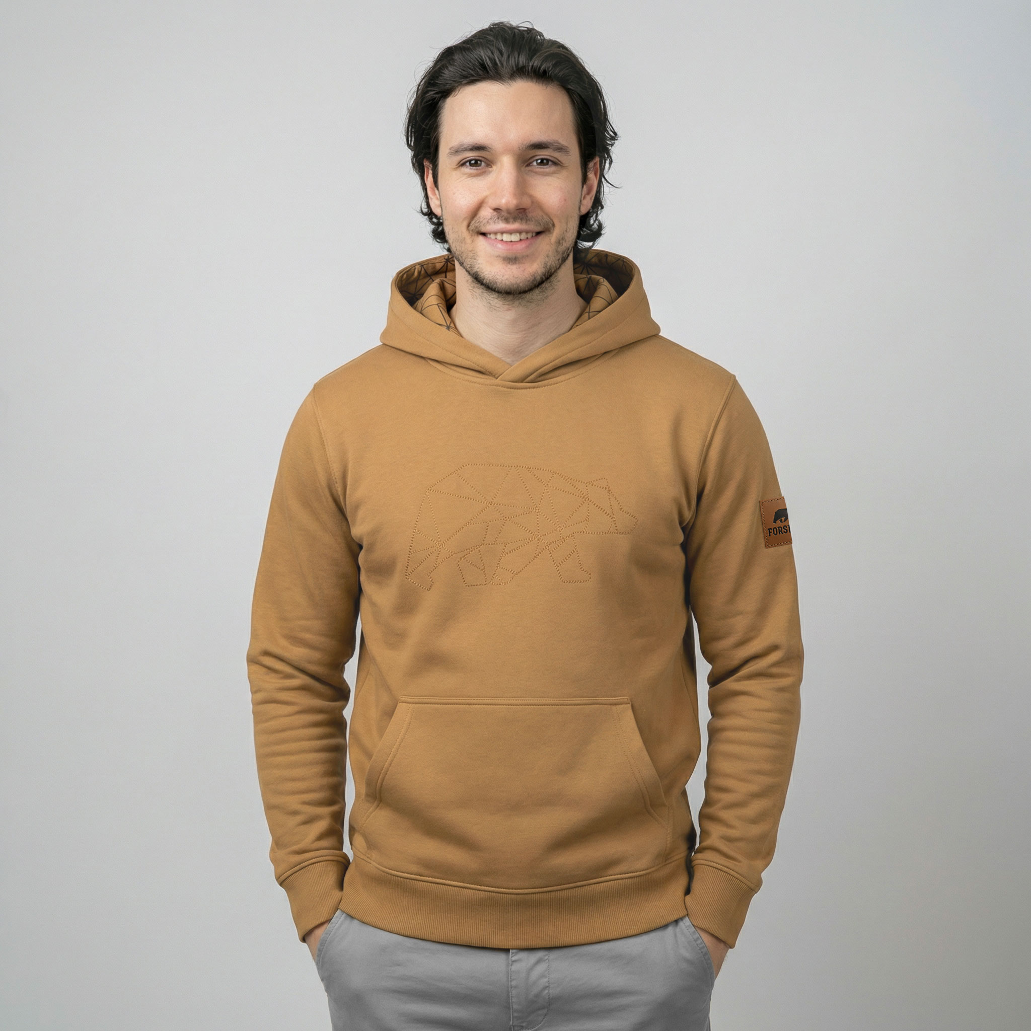 FORSBERG Hoodie mit gesticktem Polygonb&auml;r