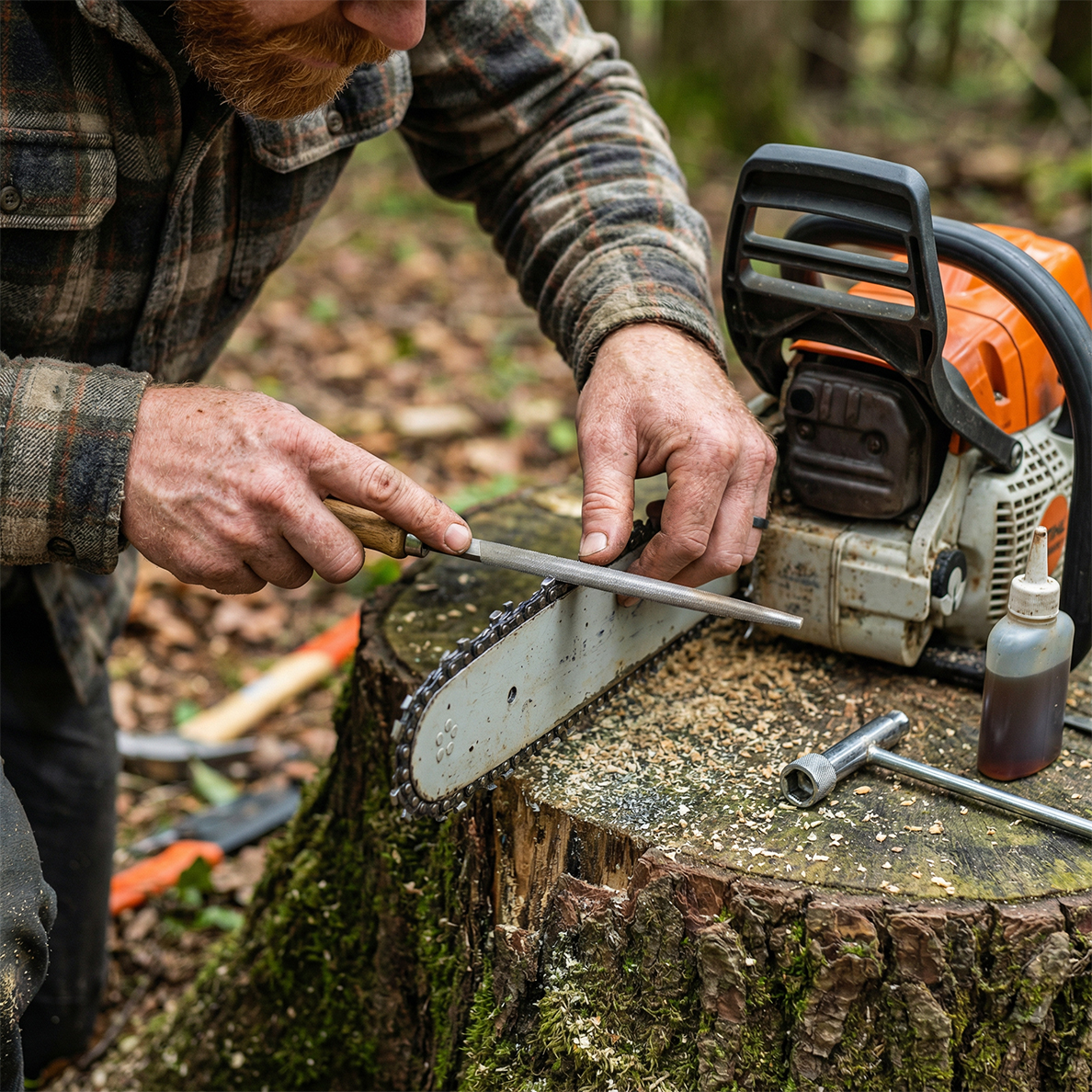Maschinenpflege - Kettensaege und Forstwerkzeug richtig warten und pflegen