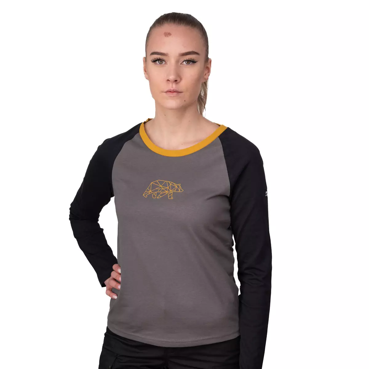 FORSBERG zweifarbiges Longsleeve mit Brustlogo Damen - 4, Langarm, Ärmel, T-Shirt, Person, Frau