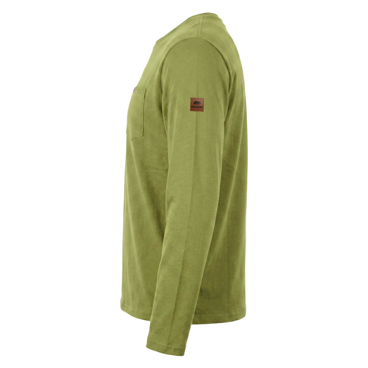 FORSBERG Longsleeve mit Brusttasche - 7, lang_de, Olive, Baumwolle, Langarm, Aufnäher