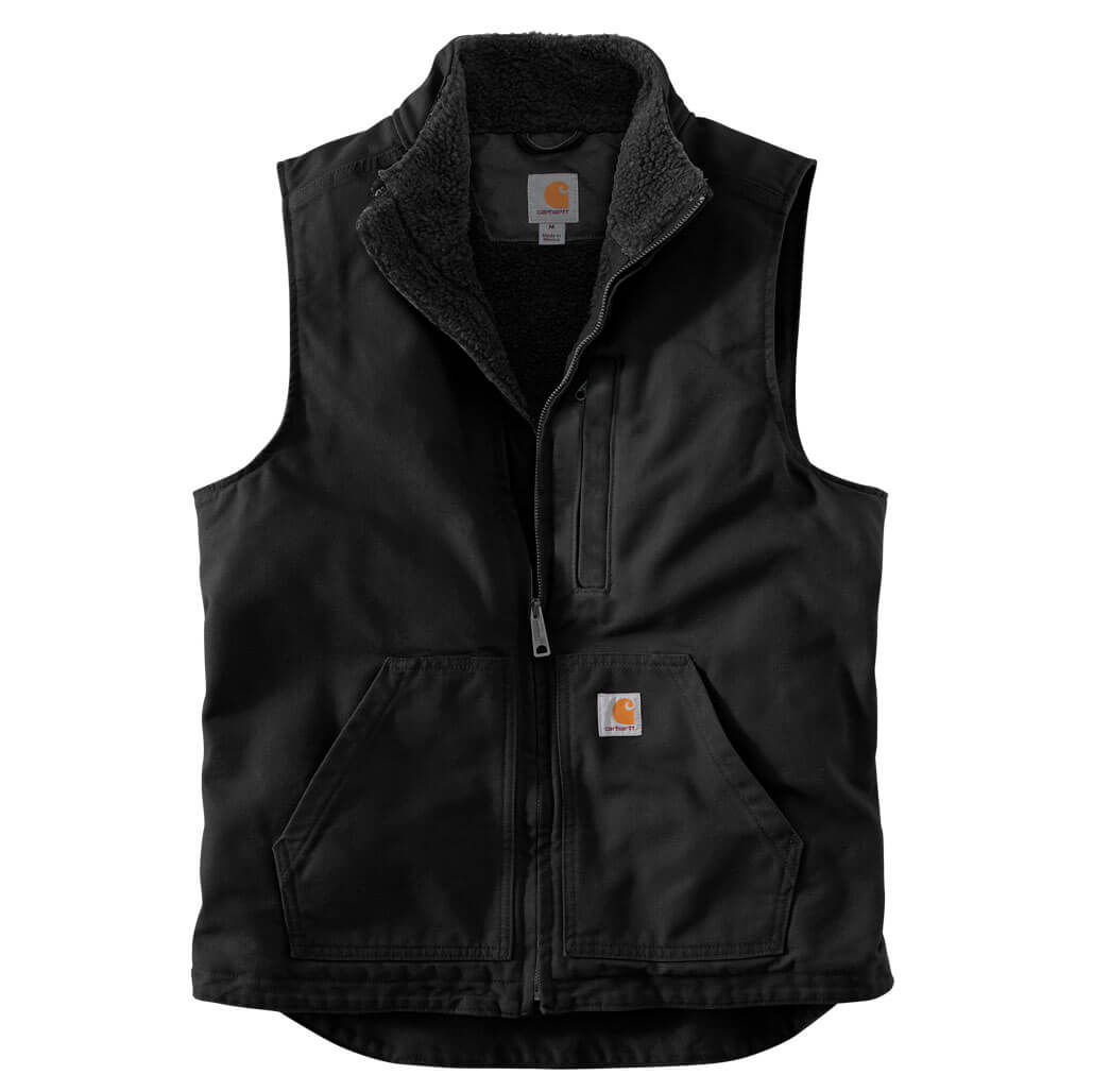 Carhartt mock neck winter vest with faux fur lining