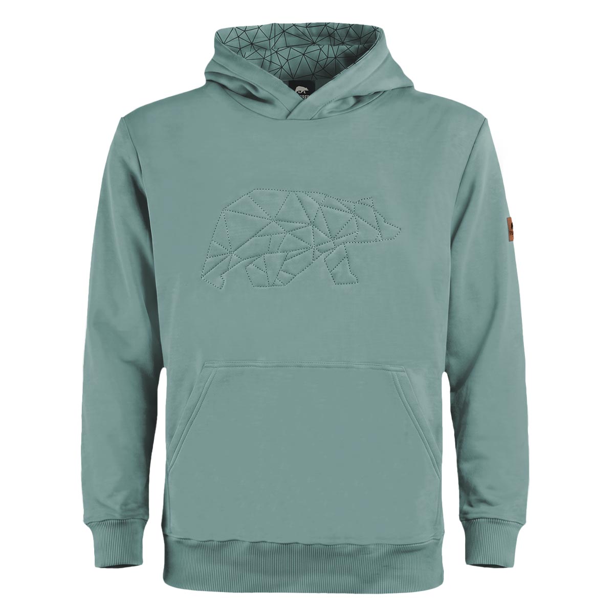 FORSBERG Hoodie mit gesticktem Polygonbär - 4 FORSBERG Hoodie mit gesticktem Polygonbär - 4, Sweatshirt, Hoodie, Geometric bear, Polyester, Pouch pocket