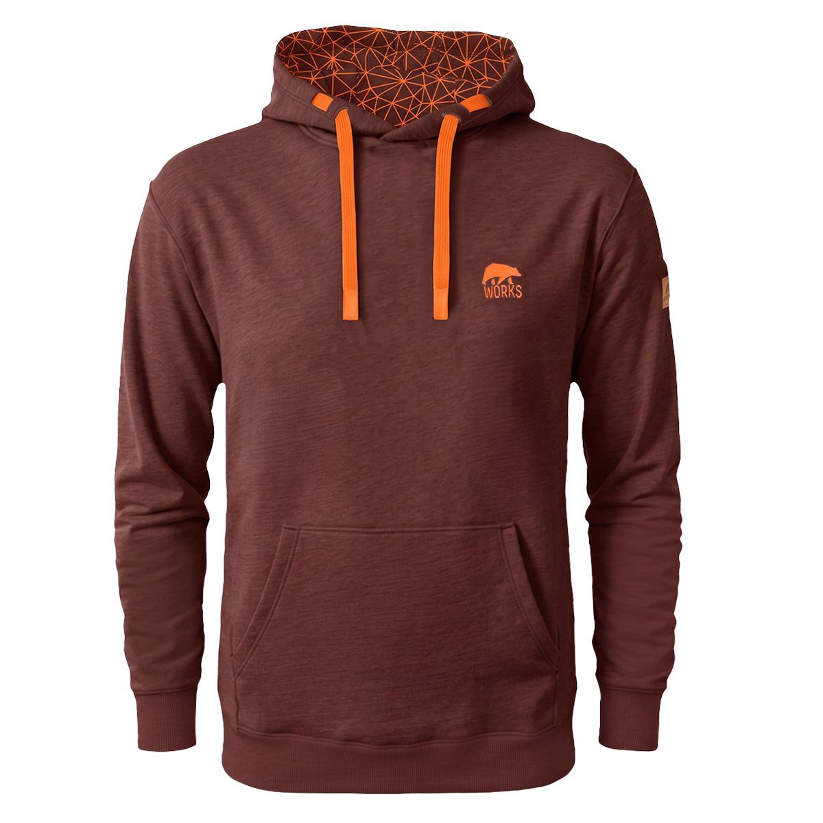 FORSBERG Hoodie mit kleinem Brustlogo - 13, Hoodie, Pullover, Kängurutasche, Stoffhabe, Orange Akzente