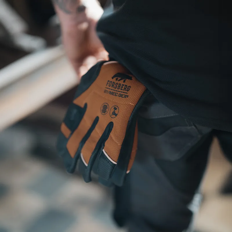 handschuh, arbeitshandschuhe, orange, schutzhandschuhe, ausrüstung, Handschuhe, Arbeitshandschuhe, Klettverschluss, Gummi-Griff, Arbeitsbekleidung, work gloves, glove, outdoor, brown orange, print logo