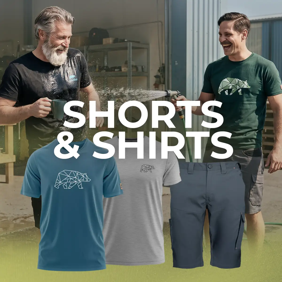 T-Shirt, Shorts, Logo-Grafik, Herrenbekleidung, Casualwear