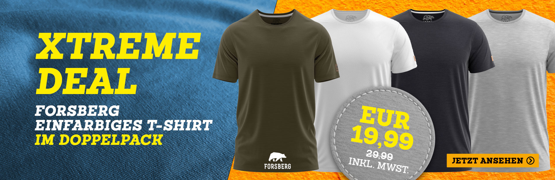 t-shirt, kurzarm, uni, olive, viererpack