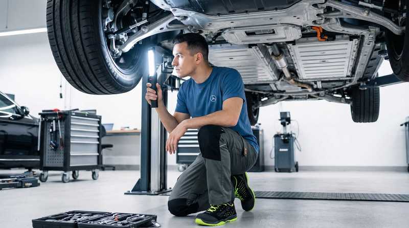 KFZ-Mechatroniker Luca Ricci bei professioneller Hochvolt-Diagnose und Fahrzeuganalyse